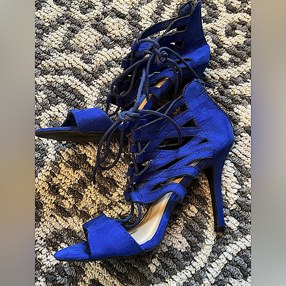 y2k strappy blue heels ✨SIZE 8